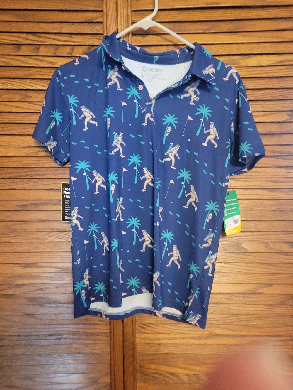 Tipsy Elves NWT Kids Bigfoot Bogey Golf Polo Shirt‎ Size Youth XL